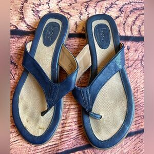Blueberry‎ Blue Faux Leather B.O.C. Thong Sandals 8 M